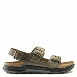 Birkenstock Men's Milano CT Oiled Leather In Faded Khaki