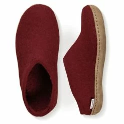 Glerups Open Heel Leather Sole In Red -Getoutside Shop GL SLIP LE RED 1033 3 1100x