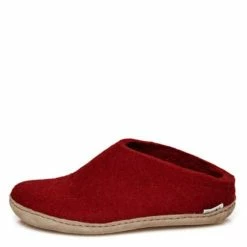 Glerups Open Heel Leather Sole In Red -Getoutside Shop GL SLIP LE RED 1033 4 1100x