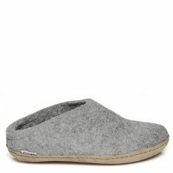 Glerups Open Heel Leather Sole In Grey